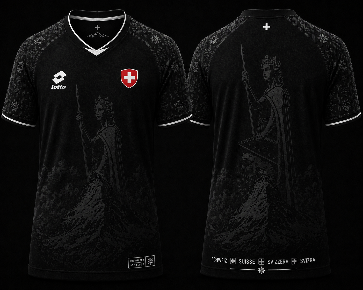 Schweiz National Team Away Kit – Schwarz